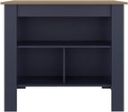 Kitchen Island with Three Open Shelves and Four Legs | Three open shelves for storage and organization