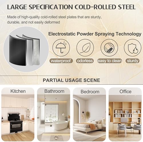 GAIOUS 71" Tall Metal Storage Cabinet with 2 Doors and 4 Adjustable Shelves | Kitchen Pantry Cabinet Black Freestanding Cupboard, 5 Tier Multifunctional Steel Storage for Office, Kitchen, Dining Room