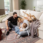 Modular Sectional Cloud Sofa, No Assembly Oversized Couch, Beige | Comfy Seating with High Back Pillows, Ideal for Living Room & Small Apartment, Durable Fabric for Families & Renters