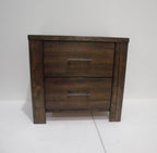 Nightstand with 2 Drawers in Oak Finish,for Small Spaces
