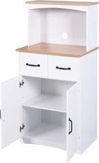 Modern Kitchen Pantry Cabinet, Storage Cabinet with Drawers, Wooden Coffee Bar Cabinet, Sideboard Buffet Cabinet for Dining Room Living Room Kitchen, White