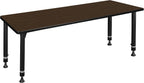 Regency Kee 60 x 24 in. Height Adjustable Classroom Activity Table- Neo Walnut Top & Black Base