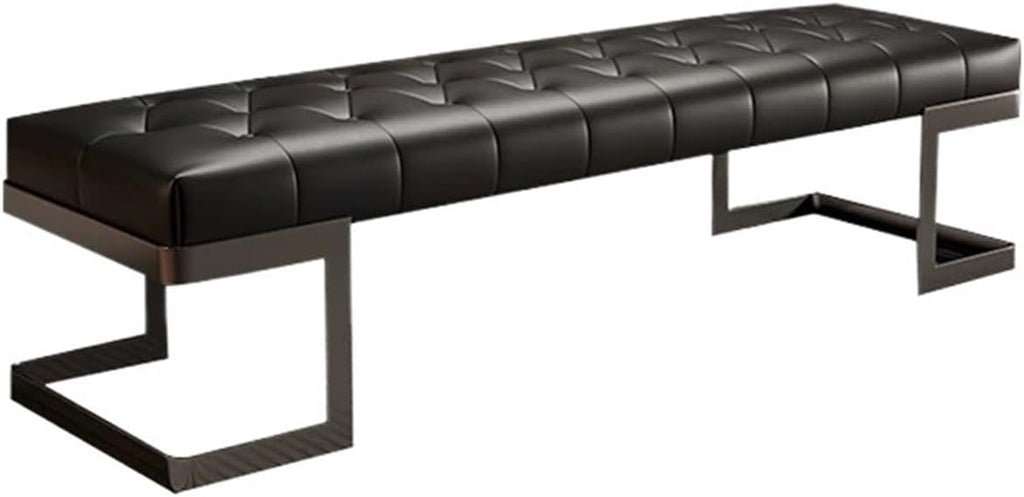 Modern Leather Bed end Bench Bedroom Dressing Room Leisure Entryway(Medium)