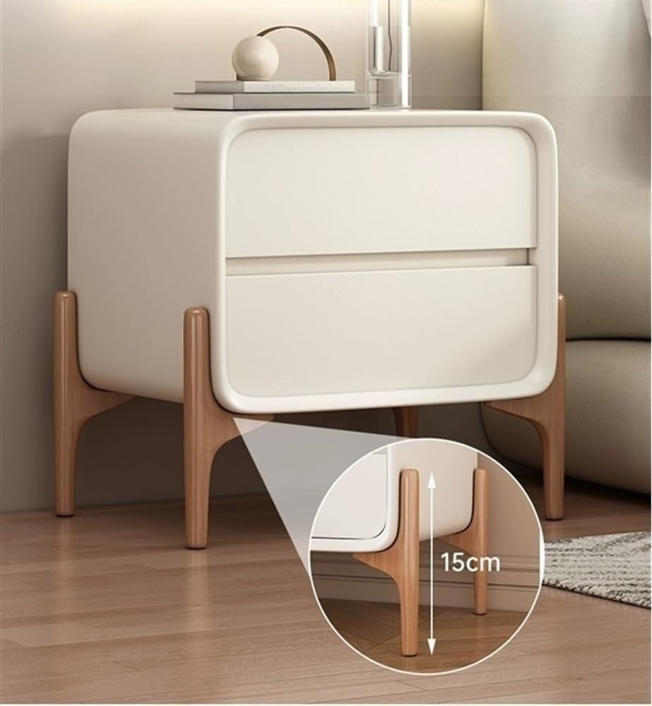 Modern Two-Drawer Bedside Table Free Installation Boudoir Storage Cabinet Stylish and Practical Bedside Storage All Occasion(Brown,40 cm)