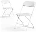 2 Pack Plastic Folding Chairs, Lightweight Stackable Portable Commercial Seat with Steel Frame for Patio, Garden, Picnic, Party, Kitchen, Indoor Outdoor Events