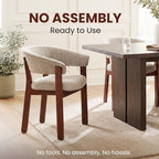 COLAMY Fully Assembled Upholstered Dining Chair, Solid Red Oak Wood Kitchen Side Chair, No Assembly Required Modern Farmhouse Dining Room Accent Seating, Single Pack,Set of 1