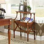 Telephone Table, Solid Magazine Rack/Sofa Side End Table,Living Room Newspaper Rack,Telephone Side Table,Cabinet with Bottom Shelf Storage(Color:Maroon,Size:23.0313.9731.