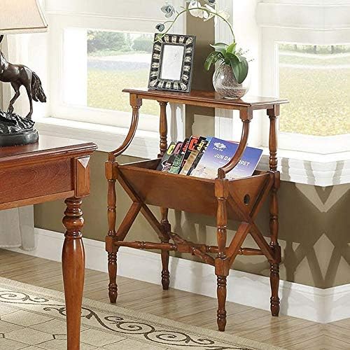 Telephone Table, Solid Magazine Rack/Sofa Side End Table,Living Room Newspaper Rack,Telephone Side Table,Cabinet with Bottom Shelf Storage(Color:Maroon,Size:23.0313.9731.