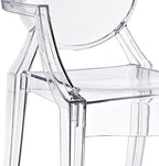 Modway Casper Modern Acrylic Stacking Kitchen and Dining Room Arm Chair in Clear - Fully Assembled