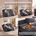 Leather Recliner Sofa Set for Living Room Furniture Sets,Dark Gray Reclining Couch Set for Living Room/Office/Theater Seating(3 Pieces Set)