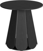 31.5" Round Dining Table, Small Circle Kitchen Table for 2-4 People, Modern Farmhouse Wood Dinning Room Tables with Pedestal Base, Space Saving Dinner Tables for Small Spaces, Mesa de Comedor, Black