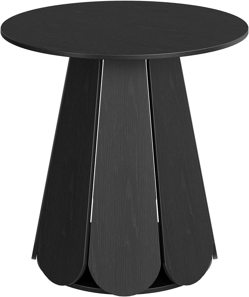31.5" Round Dining Table, Small Circle Kitchen Table for 2-4 People, Modern Farmhouse Wood Dinning Room Tables with Pedestal Base, Space Saving Dinner Tables for Small Spaces, Mesa de Comedor, Black