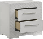 Modern Style 2-Drawer Night Stand Made with in White,for Small Spaces