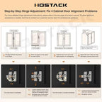 HOSTACK 71" Kitchen Pantry with 12.5 Gallon Double Trash Can Cabinet, Grey | Farmhouse Garbage Can Cabinet with Pull Out Trash Can Storage, 47"W Kitchen Hutch with Hidden Garbage Storage for Dining Room