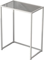 Tall Telephone Stand, Slim Side Table Narrow End Table Rectangular Glass Coffee Table Waterproof Storage Tables for Living Room, Office and Hallway，White 50 * 40 * 65cm