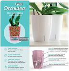 Santino 4.9 Inch ORCHIDEA Self Watering Pots for Orchids in Transparent - Decorative Wicking Planter with w/Great Aerification, Drainage and Water Level Indicator