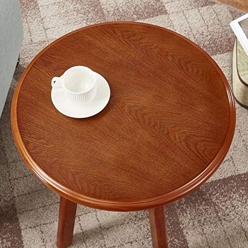 Telephone Table, Round Side Table,Sofa Coffee Table,American Wood Solid End Table,Telephone Side Table(Light Walnut-19.68 * 19.68 * 23.62in