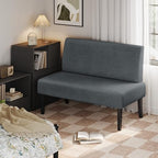 Yaheetech Small Loveseat Armless Sofa Chair with USB Ports, Dark Gray