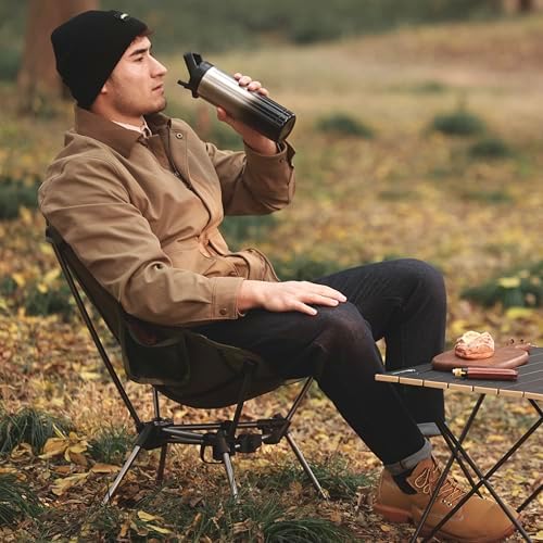 MOON LENCE Portable Camping Chair Backpacking Chair - The 4th Generation Ultralight Folding Chair - Compact, Lightweight Foldable Chairs for Hiking Mountaineering, Beach (Black-1Pack)