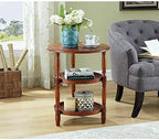 Telephone Table, Small Coffee Table,Telephone Side Table,Living Room Sofa Side Table,Three-Tier Storage Table,Round Solid Wood Table,2 Colors(Color:Walnut,Size:20.0720.07