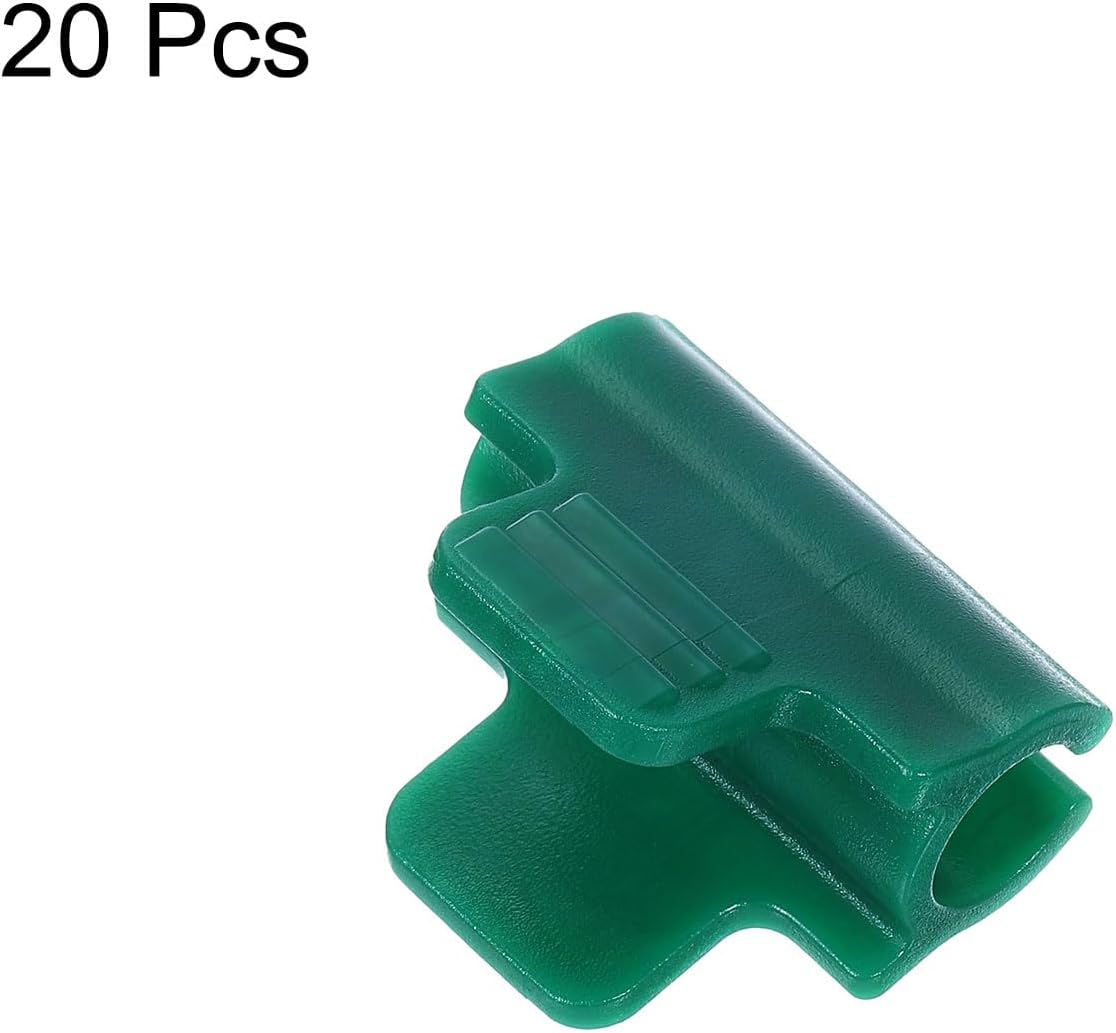 uxcell Greenhouse Clamps for 9/16inch PVC Pipe, 20pcs Greenhouse Film Clamps Shading Net Rod Clip Garden Hoops for Row Cover, Greenhouse Plastic Sheeting(Dark Green)