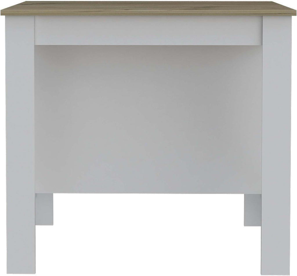 Kitchen Island with Three Storage Shelves and Four Legs | Tabletop with protective film for hygiene