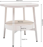 End Table Sofa & Console Flower Shape Snack Side Table with Stand Modern Decorative Side Coffee Table with Load-Bearing 110lbs for Home Bedroom Living Room Kitchen (White)