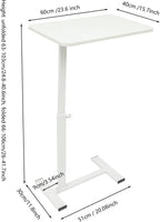 Modern Overbed Table, C-Shape Bedside Standing Desk Laptop Table Sofa Chair Side Table Adjustable Height Tray Table for Home Office