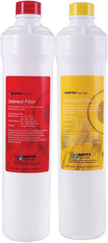 Watts Premier Bi-Annual RO Pure Plus 2-Pack Filtration Kit for 4 Stage Pure Plus/Zero Pure Plus Reverse Osmosis System, Push Button Water Filter Replacement, Sediment Filter, Carbon Pre-Filter