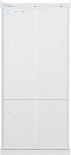 Polibi 77" Tall Freestanding Kitchen Pantry Cabinet, 35" L x 17.7" W Modern Shaker Style Storage Cupboard with Adjustable Shelves, Wine Racks, Drawers, Door Shelves, White