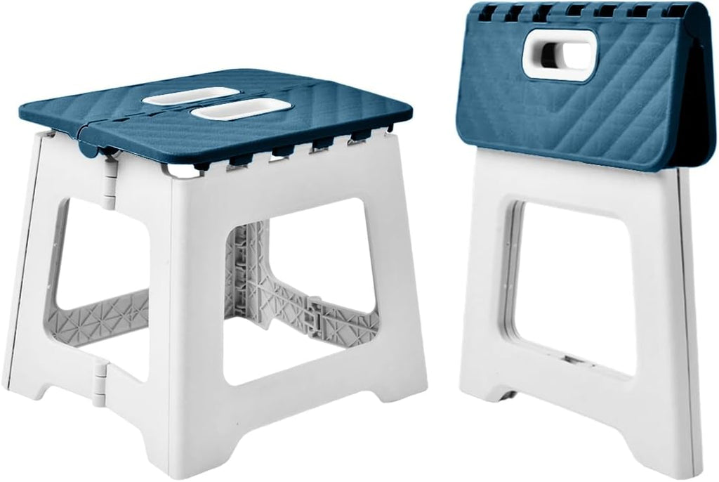 Folding Step Stool, Compact Plastic Foldable Stool for Kitchen Bathroom | Space-saving design, Lightweight and easy to carry, Durable plastic for daily use