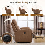 ANJ 3-Piece Power Recliner Sofa Set with Charging Ports, Include Single Recliner Chair, 2-Seater Loveseat with Hidden Storage & Cup Holders and 3-Seater Reclining Couch for Living Room, Brown