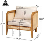 Merax 3 Piece Patio Outdoor Furniture Set, All-Weather Acacia Wood Loveseat Sofa, 2 Armchairs with Cushions for Porch, Lawn, Backyard, Balcony Teak+ Beige