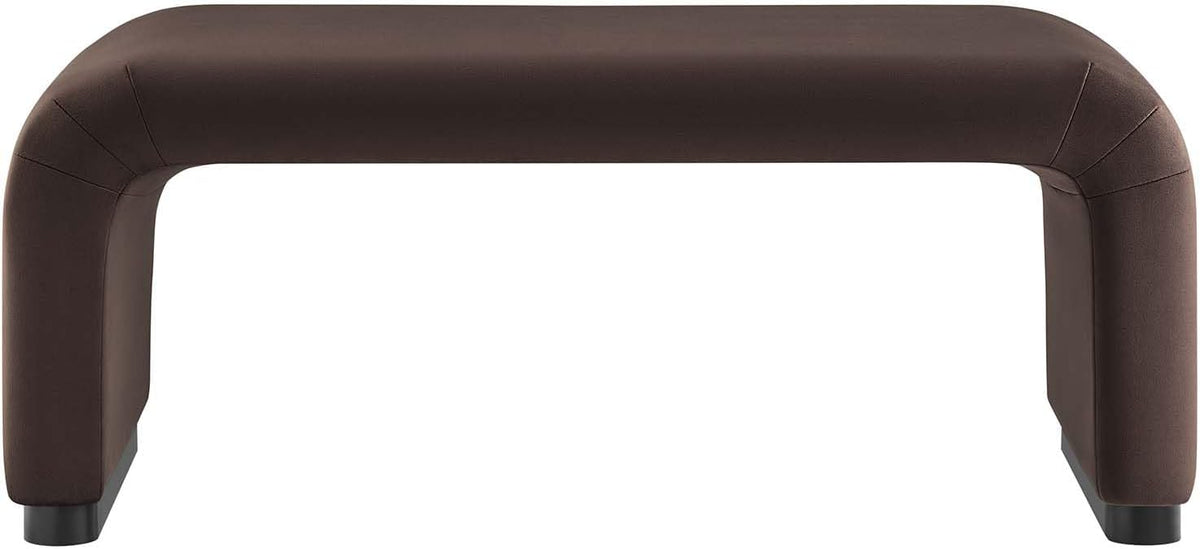Modway EEI-6735-BLK-CHB Koda Performance Velvet Waterfall Ottoman, Black Chocolate Brown