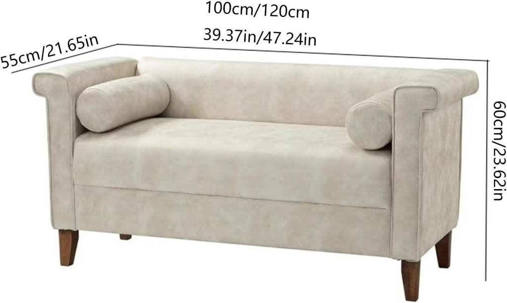 Modern Cloth End of Bed Bench for Bedroom,Upholstered Storage Ottoman with Arms Tufted Entryway Entryway(100 * 55 * 60cm)