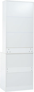 83.7" Tall Kitchen Pantry, Modern Storage Cabinet with 5 Drawers 1 Adjustable Shelf, Freestanding Kitchen Hutch with Faux Marble Top (White,1)