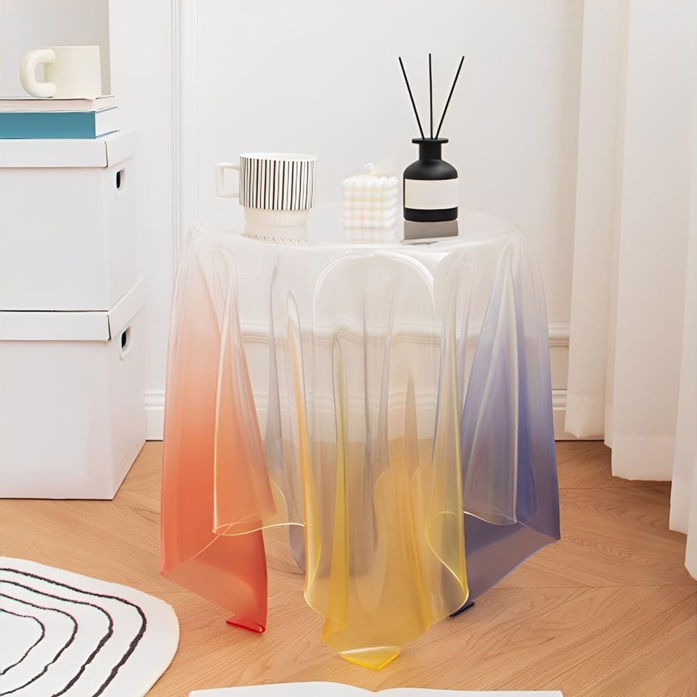 Acrylic Side Table and Nightstand, Clear Coffee Table, End Table,Transparent Home Decoration, Suitable for Living Rooms, Bedrooms, Small Spaces(19.7 * 22.8in)