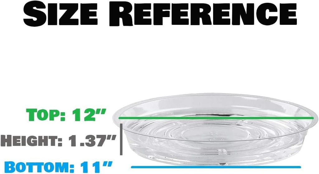 20 Pack 12 Inches Clear Plastic Plant Saucer Drip Trays Large Plant Plate Dish for Indoor Flower Pots and Planters, Bulk