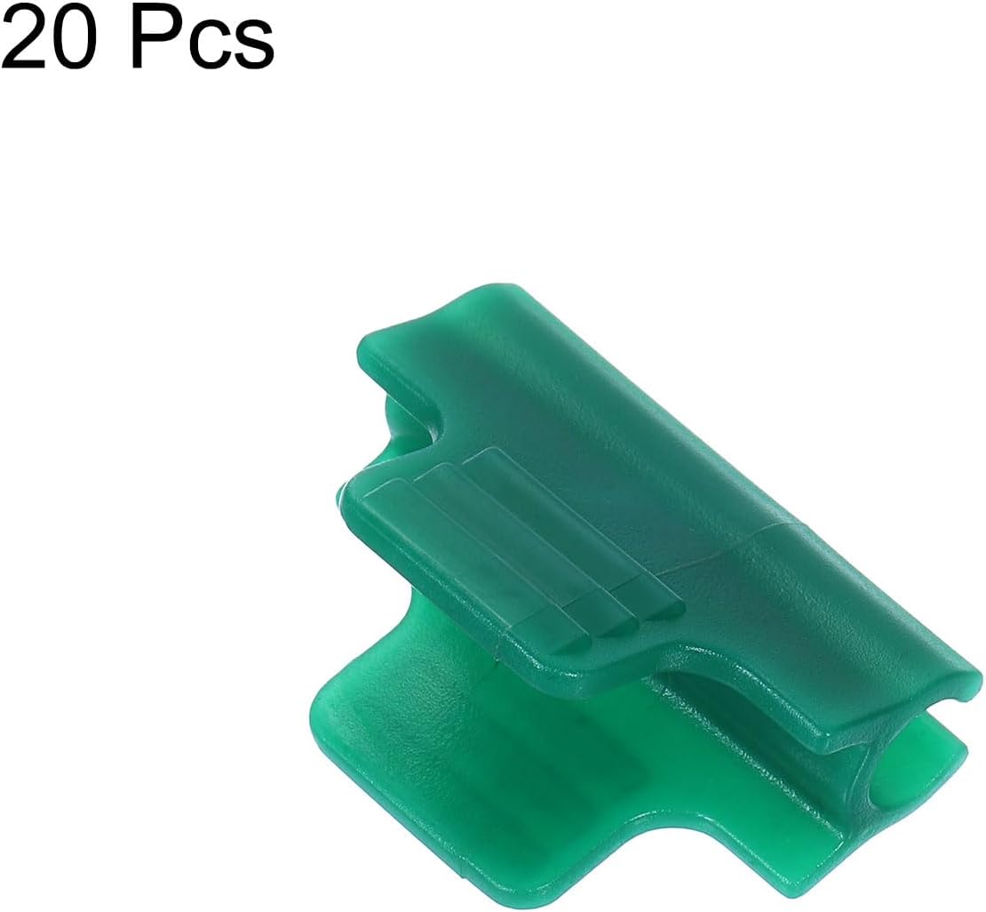 uxcell Greenhouse Clamps for 5/16inch PVC Pipe, 20pcs Greenhouse Film Clamps Shading Net Rod Clip Garden Hoops for Row Cover, Greenhouse Plastic Sheeting(Dark Green)