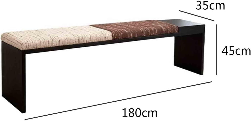 Modern Fabric Bench for Office Area Casual Dressing Room Bedroom Wooden Bed end Entryway(Large)