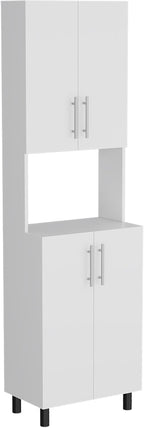 DEPOT E-SHOP 22" Olivet Kitchen Pantry, 4 Doors, 4Shelves, White - Kitchen – Tall Kitchen Storage & Pantry Organization for Kitchen, Dining Room & Utility Room Organization