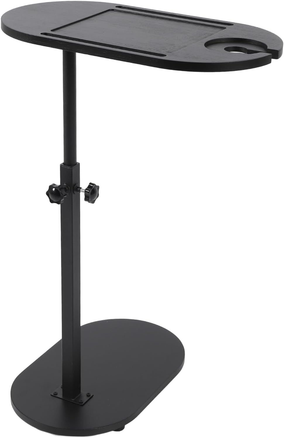 TOPINCN Small C-Shaped Side Table, Black, 40 x 22 x 32.2 Inches, Modern End Table for Living Room, Bedroom