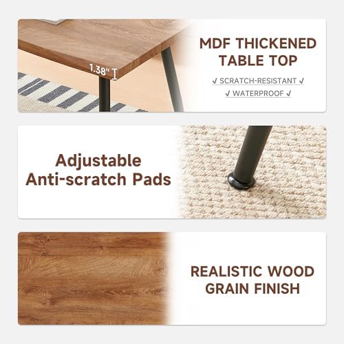 Howtek Rectangular Dining Table Set for 4, Mid Century Modern with 4 Dark Green Upholstered Velvet Kitchen Chairs, Dining Room Table Set for Kitchen, Breakfast Nook, Dining Room