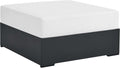 Modway Tahoe Aluminum Ottoman in Gray White with Weather-Resistant Cushion-Ideal as Outdoor Footstool, Patio or Sunroom Furniture