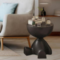 Stylish Circle Side Table Round Coffee Table Nightstand Modern Decor Furniture Stool Ottoman for Living Room Office Multi Scenario Use(Black)