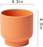 LB Orange Ceramic Planters for Indoor Plants, Succulent Plant Pots Ceramic Flower Pots, Modern Plant Pot for Living Room Office Home Decor, Round Flower Pot of 4.3 Inch(Plant Not Included)