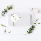 Andaz Press Personalized Fancy Frame Square Wedding Gift Tags, Metallic Gold Ink, Love is Sweet Take a Treat, 24-Pack, Custom Made Any Name, Gold Party Supplies