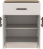 Tuhome Mayorca Pantry Cabinet, 33.5" Tall Kitchen Storage Cabinet with Doors and Shelves, 1 Drawer, 2 Doors, Engineered Wood Kitchen Pantry Cabinet Organizer for Small Appliances