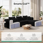 Novilla Modular Sectional Sofa, Modern Cloud Sectional Couch with Smarts Coil® Support, Upholstered Couch for Living Room Apartments Bedroom, No Assembly Required (Armless Chair)