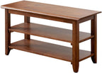 XKZG Shoe Rack Bench Wooden Shoe Storage Bench Rustic Solid Wood Entryway Bench (Brown,31.5")